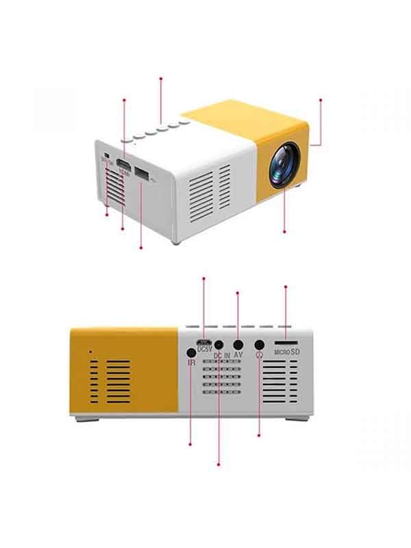 LED Full HD Mini Portable Projector, Yellow & White. Buy, Best Price in UAE, Dubai, Abu Dhabi